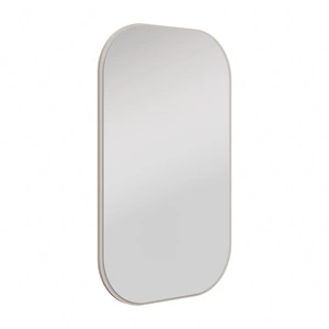 Závěsné zrcadlo Ovalio 68 cm béžové funkční doplněk k toaletnímu stolku zrcadlo do předsíně a šatny s neobvyklým tvarem