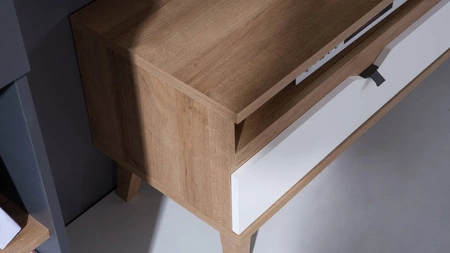 Nábytková sestava Memone zlatý dub / bílá / grafit moderní designová stylová sestava nábytku do pokoje pro mládež ve skandinávském stylu