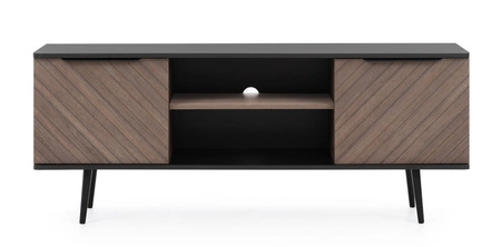 TV skříňka Tullio 150 cm černá grafitová / captains deck elegantní skříňka v původních barvách kovové hrany úchytek