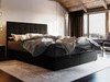 Černá kontinentální postel Widnes 180x200 v moderním skandinávském stylu s výrazným čelem