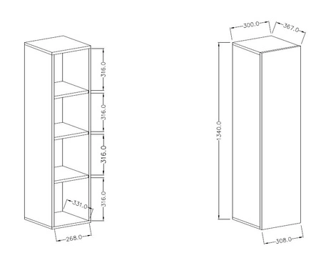 Nástěnná skříň Vento dub vnuk modernistický design skvěle zapadne do každého interiéru