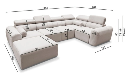 Rohová pohovka s funkcí spaní Cantare IV cihlově červená levá Pečlivě zpracovaná rohová sedačka do obývacího pokoje poskytuje komfort a pohodlí