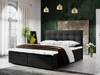 Kontinentální postel Flint 180x200 černá v moderním skandinávském stylu s prošívaným čelem