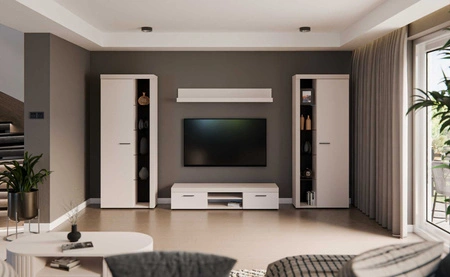 Nástěnná skříňka Rene XL béžová písková Ideální nástěnná skříňka pro milovníky moderního uspořádání s elegantním charakterem