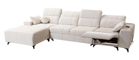 Rohová sedací souprava s funkcí spaní Penejos XII Lux tmavě béžová levá stylová rohová sedací souprava s pohodlným výsuvným podnožníkem