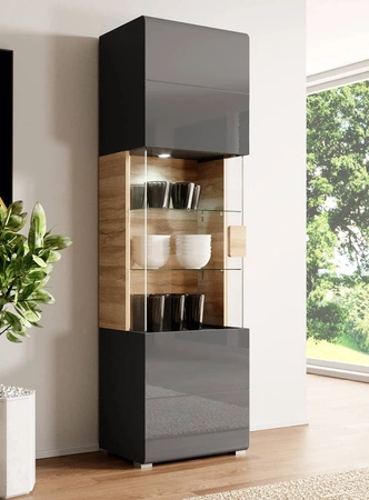 Obývací sestava Toledo antracit / dub vnuk ideální do obývacího pokoje nebo obývací stěny s komodou a konferenčním stolkem