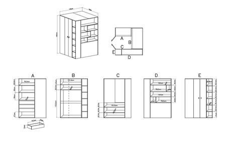 Nábytková sestava Niko černá / dub / béžová ideální do dětského nebo studentského pokoje v módním stylu
