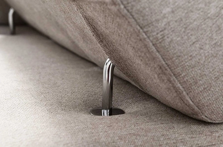 Rohová sedací souprava s funkcí spaní Bolmso VI šedá pravá pohodlná rohová sedací souprava s nastavitelnými opěrkami hlavy dekorativní prošívání na sedáku