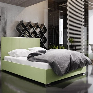 Čalouněná postel Lugo 140x200 mint s moderním čelem ideální do ložnice