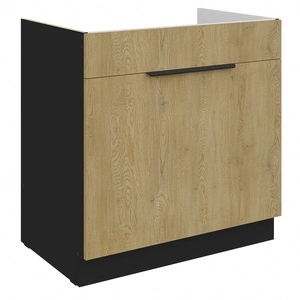 Kuchyňská dřezová skříňka se zásuvkou Crotone 80 ZL 1S BB odolná proti vlhkosti a poškození úchytka na hraně skříňky