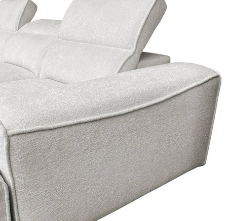 Rohová sedací souprava s funkcí spaní Viano VII patina pravý roh moderní a stylová s nastavitelnými opěrkami hlavy dekorativní polštáře