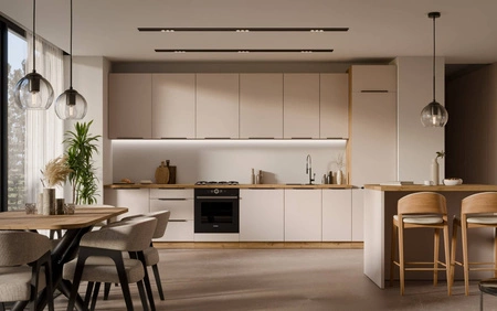 Stojící kuchyňská skříňka se zásuvkami Soela 80 D 3S BB kovové hrany úchytek skříňka odolná proti vlhkosti a poškození