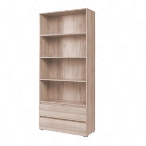 Široká knihovna se zásuvkami Jednoduchý dub sonoma funkční nábytek do pokoje pro mladé, obývacího pokoje nebo kanceláře