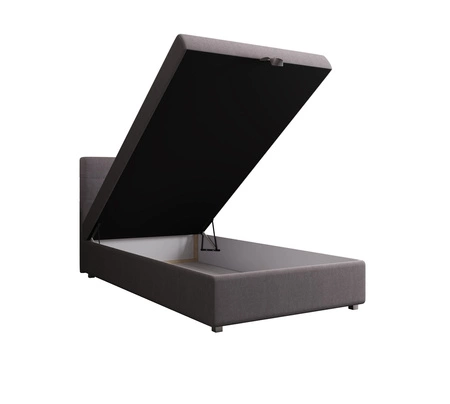 Kontinentální postel Flint 120x200 šedá v moderním skandinávském stylu s čalouněným čelem postele s úložným boxem