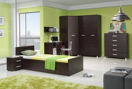 Psací stůl se zásuvkami Maximus 100 cm kaštan wenge moderní design nábytku Hrany stolu byly povrchově upraveny speciální dýhou