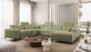 Penejos VIII olivová pravá rohová pohovka s funkcí spaní Stylová rozkládací pohovka z odolné tkaniny