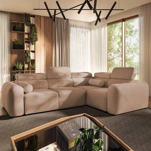 Cantare II rohová sedačka s funkcí spaní losos pravý Pohodlná rohová sedačka do obývacího pokoje se stylovým charakterem měkká látka