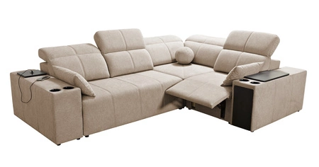 Rohová pohovka s funkcí spaní Tesalia II Lux šedá jasan pravá Pohodlná rohová pohovka s posuvným opěradlem a výsuvnou podnožkou