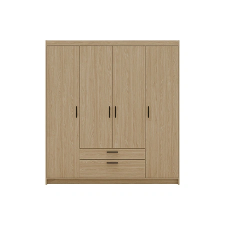 Šatní skříň Rene 176 cm dub olejovaný Stylový design Prostorná šatní skříň Šatní skříň klasického tvaru vybavená velkými zásuvkami