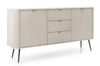 Komoda Zoya 168 cm béžová elegantní design oválný tvar na kovových nohách vkusné drážkované čelo