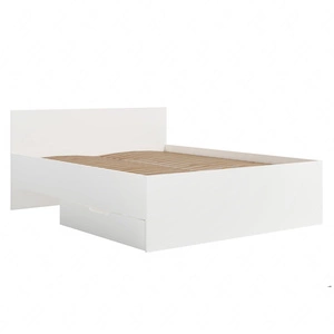 Postel Maxione 160x200 cm bílá úložný prostor na prádlo v podobě výsuvné zásuvky ideální postel do ložnice vysoké pohodlné čelo
