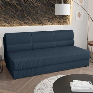 Fogu rozkládací pohovka modrá jednoduchá forma pohovky v moderním designu manšestrové čalounění kontejner na lůžkoviny