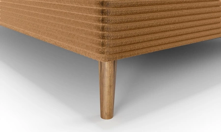 Kontinentální postel Totti 180x200 medová stylová postel s úložným prostorem trojrozměrná tkanina s výraznými pruhy