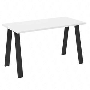 Stůl Malden 138x67 cm bílá / černá jednoduchá forma nábytku obohacená o stylové černé nohy v loftovém stylu odolné proti rozlití desky