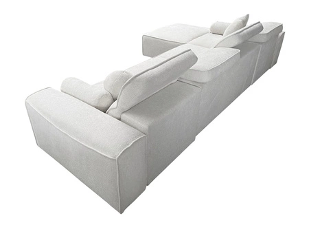 Rohová sedací souprava s funkcí spaní Viano XII šedá levostranná stylová rohová sedací souprava se zajímavým tvarem nastavitelné opěrky hlavy dekorativní polštáře