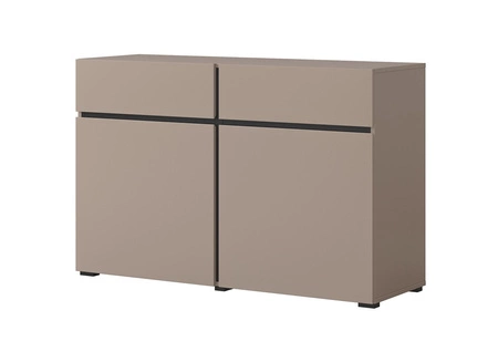 Komoda Cross 119 cm tmavě béžová moderní design ideální komoda do obývacího pokoje ložnice nebo kanceláře jednoduchý tvar