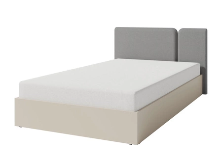 Postel Paguro 120x200 cm s kontejnerem béžový písek ideální do dětského pokoje s čalouněným čelem 