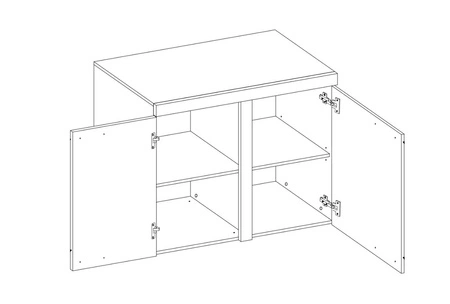 Komoda Rene 97 cm béžová písková minimalistický design klasický tvar ideální komoda do obývacího pokoje nebo obývacího pokoje