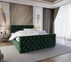 Čalouněná postel Viamao 160x200 lahvově zelená s kontejnerem v moderním skandinávském stylu s prošívaným čelem a nohama 