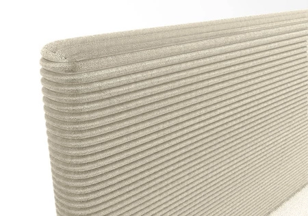 Kontinentální postel Totti 140x200 béžová stylová postel s úložným prostorem na lůžkoviny trojrozměrná tkanina s výraznými pruhy