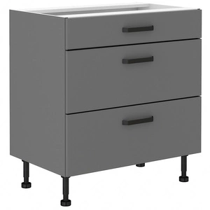 Stojící kuchyňská skříňka se zásuvkami Verdi 80 D 3S BB kovová úchytka skříňka odolná proti vlhkosti a poškození