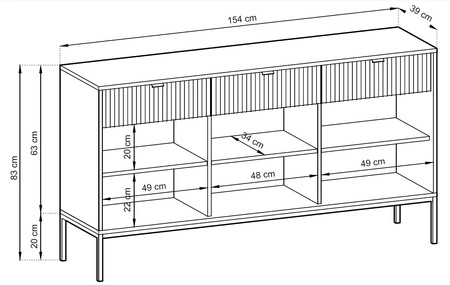Zásuvková komoda Lovro 154 cm pastelově zelená Moderní design potěší milovníky osobitých interiérů