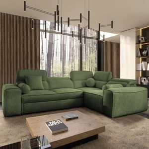 Zelená designová rohová sedačka Viano II s funkcí spaní, ideální pro moderní bydlení