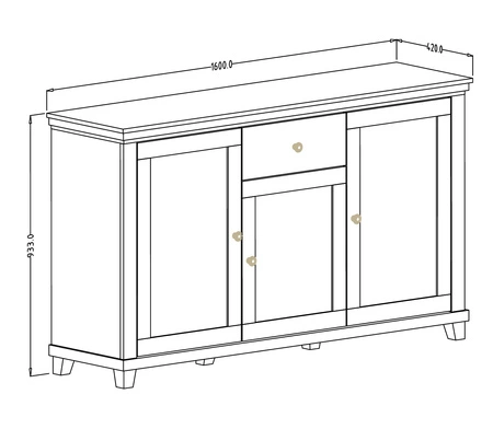 Komoda Evora 160 cm béžová / dub dunin funkční ideální pro moderní klasické a skandinávské interiéry