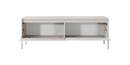 RTV skříň Sesti 154 cm béžová elegantní forma nábytku v moderním stylu systém push to open stabilní kovová základna