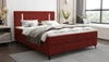 Kontinentální postel Norco 180x200 vínová Stylová postel s úložným boxem Osvětlení v čele postele dodává jedinečný nádech