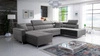 Rohová sedačka s funkcí spaní Nausa VI šedá levá stylová rohová sedačka do obývacího pokoje s pohodlnou povrchovou úpravou měkká sametová látka