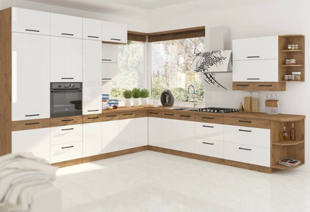 Rohová sestava kuchyňského nábytku Vento 330x340 cm ideální pro interiéry v klasickém i moderním stylu