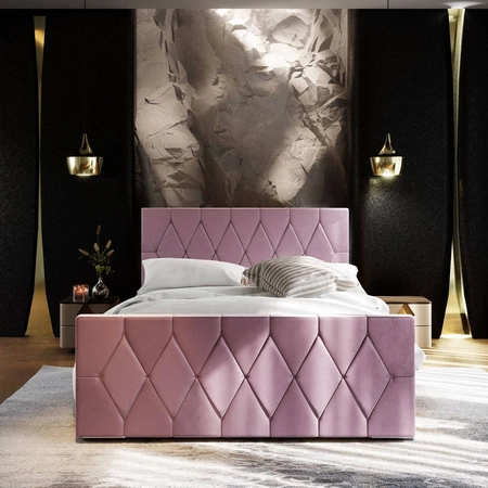 Čalouněná postel Sparks 180x200 heather s úložným boxem v moderním stylu s výrazným čelem a nohama