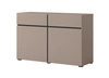 Komoda Cross 119 cm tmavě béžová moderní design ideální komoda do obývacího pokoje ložnice nebo kanceláře jednoduchý tvar