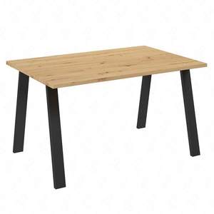 Stůl Malden 138x90 cm řemeslný dub / černá jednoduchá forma nábytku obohacená stylovými černými nohami v loftovém stylu odolná proti rozlití deska