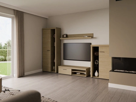 Nástěnná skříňka Rene z olejovaného dubu inovativní design moderní uspořádání s elegantním charakterem s rozsáhlou funkčností