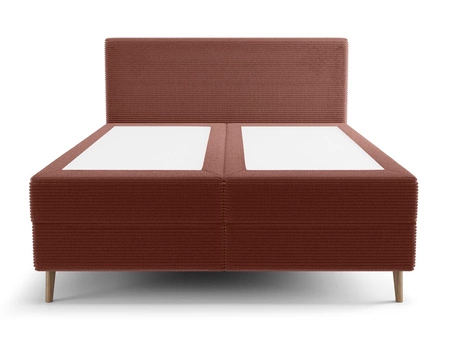 Kontinentální postel Totti 140x200 Indická růžová stylová postel s úložným prostorem trojrozměrná tkanina s výraznými pruhy