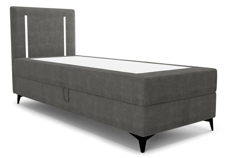 Kontinentální postel Norco 90x200 šedá Stylová postel s úložným prostorem na lůžkoviny Osvětlení v čele postele dodává jedinečný nádech