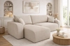 Rohová sedací souprava s funkcí spaní Fiesta světle béžová víceúčelová rohová sedací souprava z látky s plyšovým povrchem nádoby na lůžkoviny