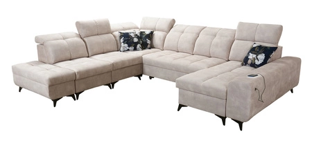 Rohová sedací souprava s funkcí spaní Buffalo X olive pravá funkční a pohodlná rohová sedací souprava do místnosti s kontejnery na lůžkoviny